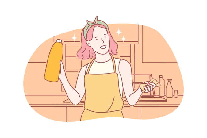 Woman Housekeeper  Illustration