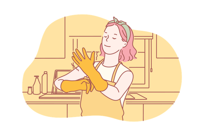 Woman Housekeeper  Illustration