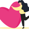 female hugging illustration
