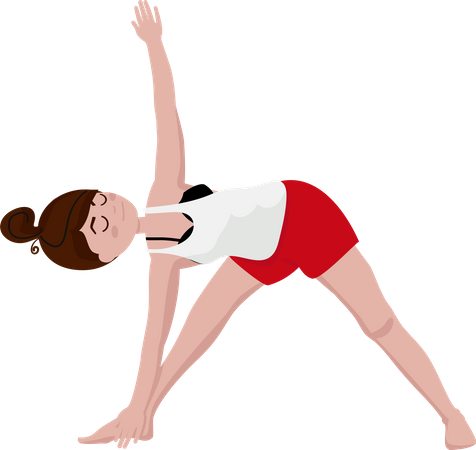 Woman in a triangle pose  Illustration