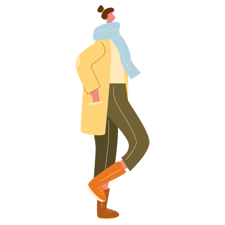 Woman in autumn clothe  Illustration