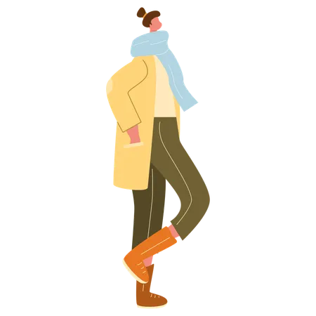 Woman in autumn clothe  Illustration