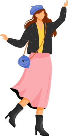 Woman in autumn outfit  Illustration