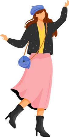 Woman in autumn outfit  Illustration