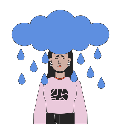 Woman in bad mood  Illustration