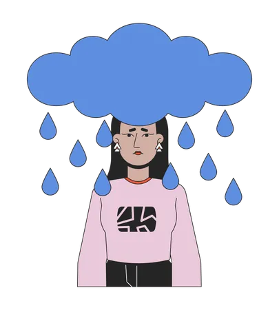 Woman in bad mood  Illustration