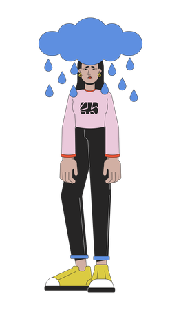 Woman in bad mood  イラスト