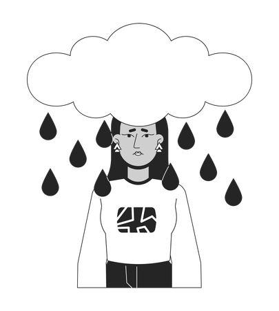 Woman in bad mood  イラスト