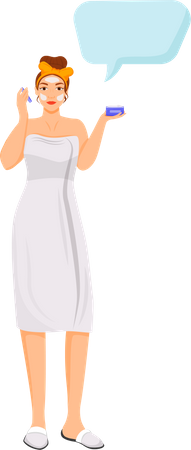 Woman in bath towel  Illustration