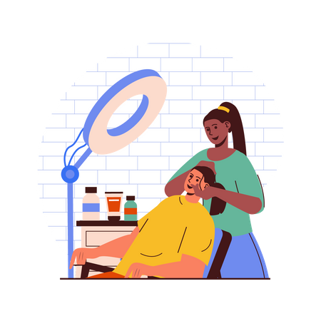 Woman in beauty salon Illustration