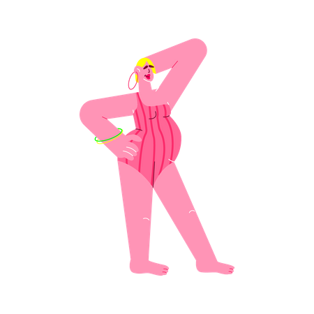 Woman In Bikini  Illustration