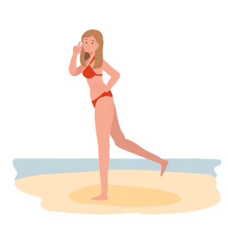 Woman in bikini  Illustration