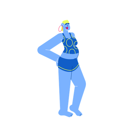 Woman In Bikini  Illustration