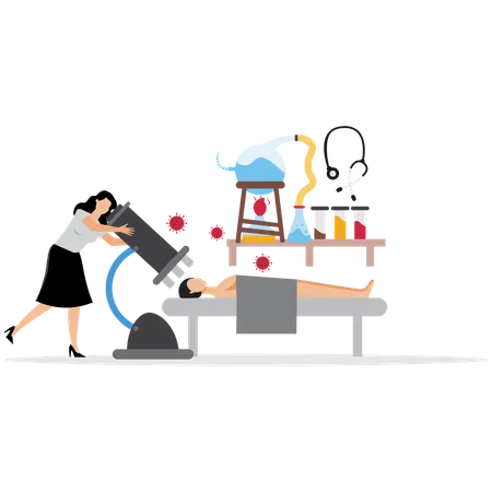 Woman in Bioengineering Lab  Illustration