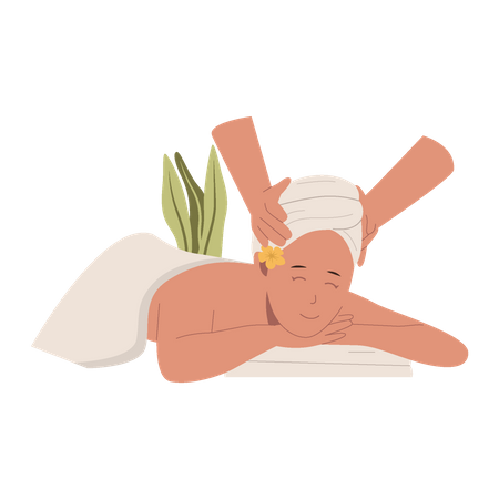 Woman in body spa  Illustration