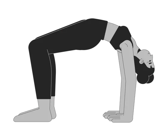 Woman in bridge yoga pose  Illustration