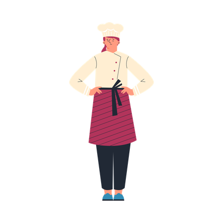 Woman in chef uniform  Illustration