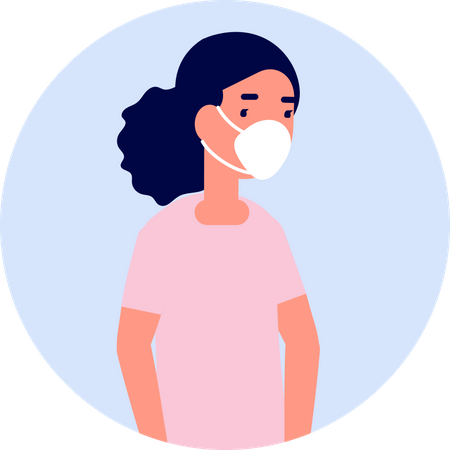 Woman in face mask Illustration