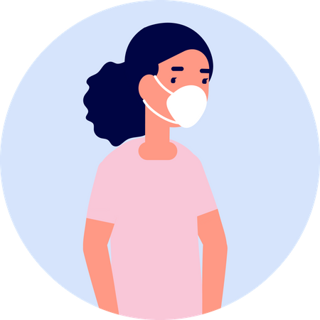 Woman in face mask  Illustration