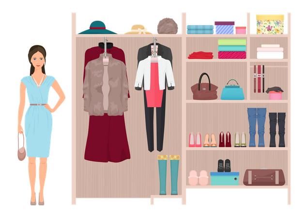 Woman in fashion shop Illustration