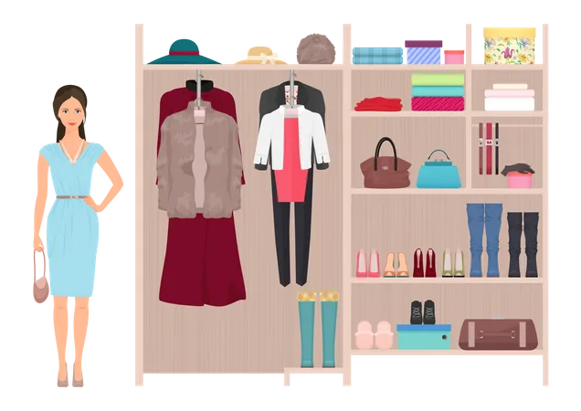 Woman in fashion shop Illustration
