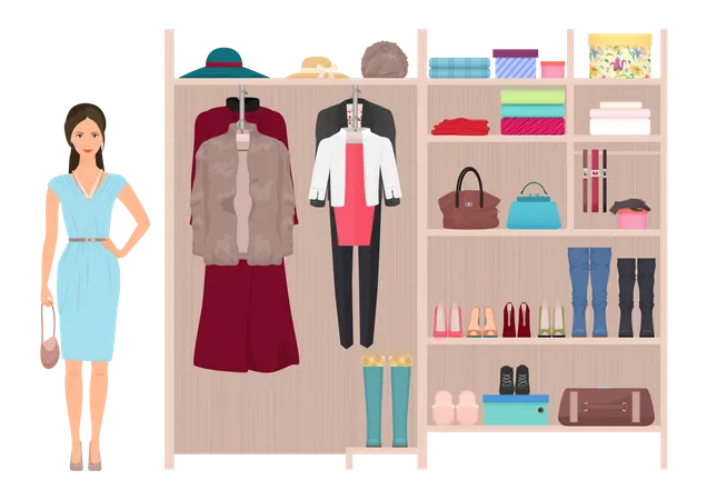 Woman in fashion shop  Illustration