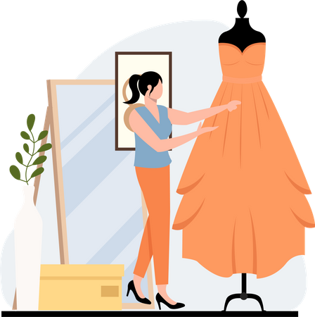 Woman in fashion studio Illustration
