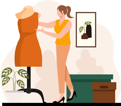 Woman in fashion studio  Illustration