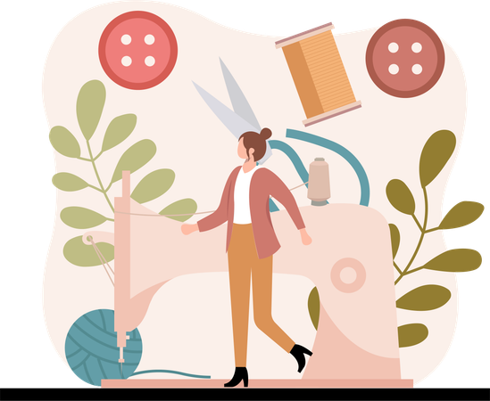 Woman in fashion studio  Illustration