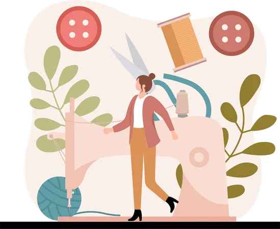Woman in fashion studio  Illustration