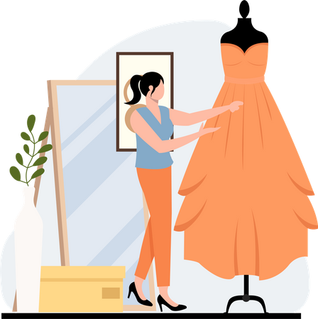 Woman in fashion studio  Illustration