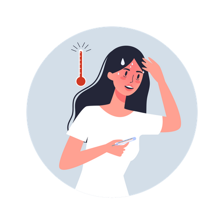 Woman in fever  Illustration