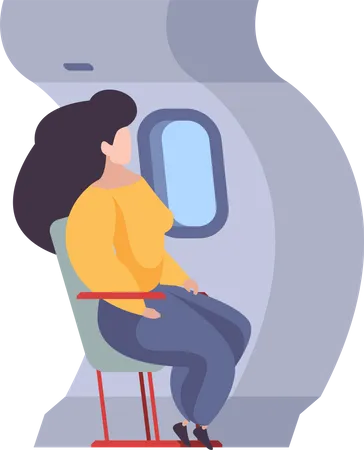 Woman In Flight Illustration