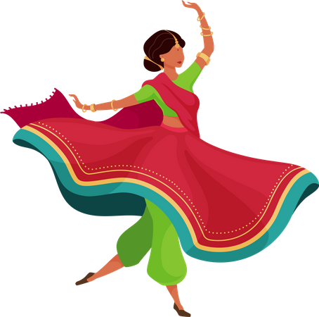 Woman in flowing sari  Illustration