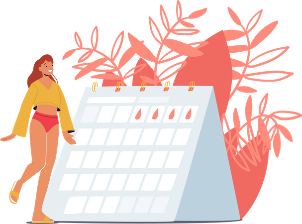 Woman in her period month  Illustration