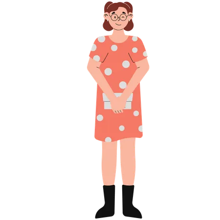 Woman in House Dress  Illustration