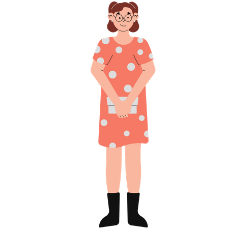 Woman in House Dress  Illustration