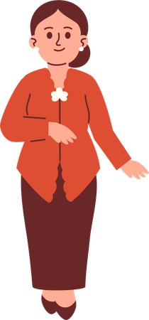 Woman in Kebaya Attire  Illustration