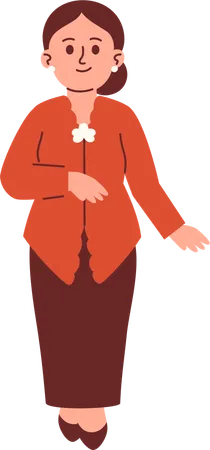 Woman in Kebaya Attire  Illustration