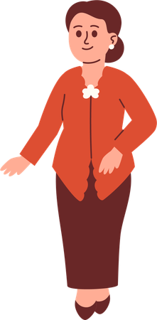 Woman in Kebaya Attire  Illustration