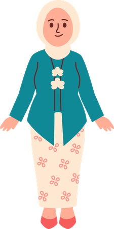 Woman in Kebaya Attire  Illustration