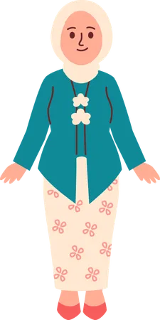 Woman in Kebaya Attire  Illustration