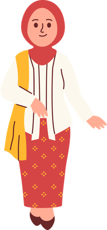 Woman in Kebaya Attire  Illustration