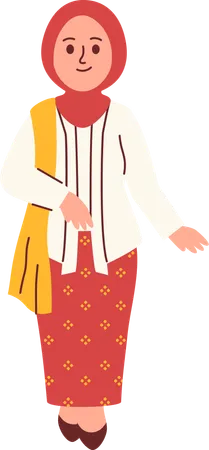 Woman in Kebaya Attire  Illustration