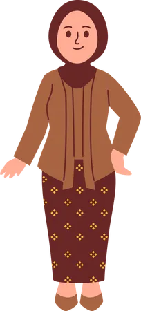 Woman in Kebaya Attire  Illustration