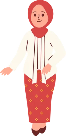 Woman in Kebaya Attire  Illustration