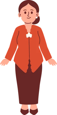 Woman in Kebaya Attire  Illustration