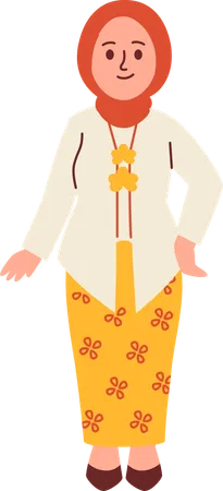 Woman in Kebaya Attire  Illustration