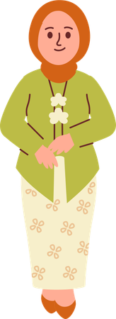 Woman in Kebaya Attire  Illustration