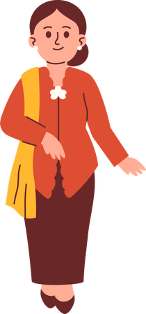 Woman in Kebaya Attire  Illustration